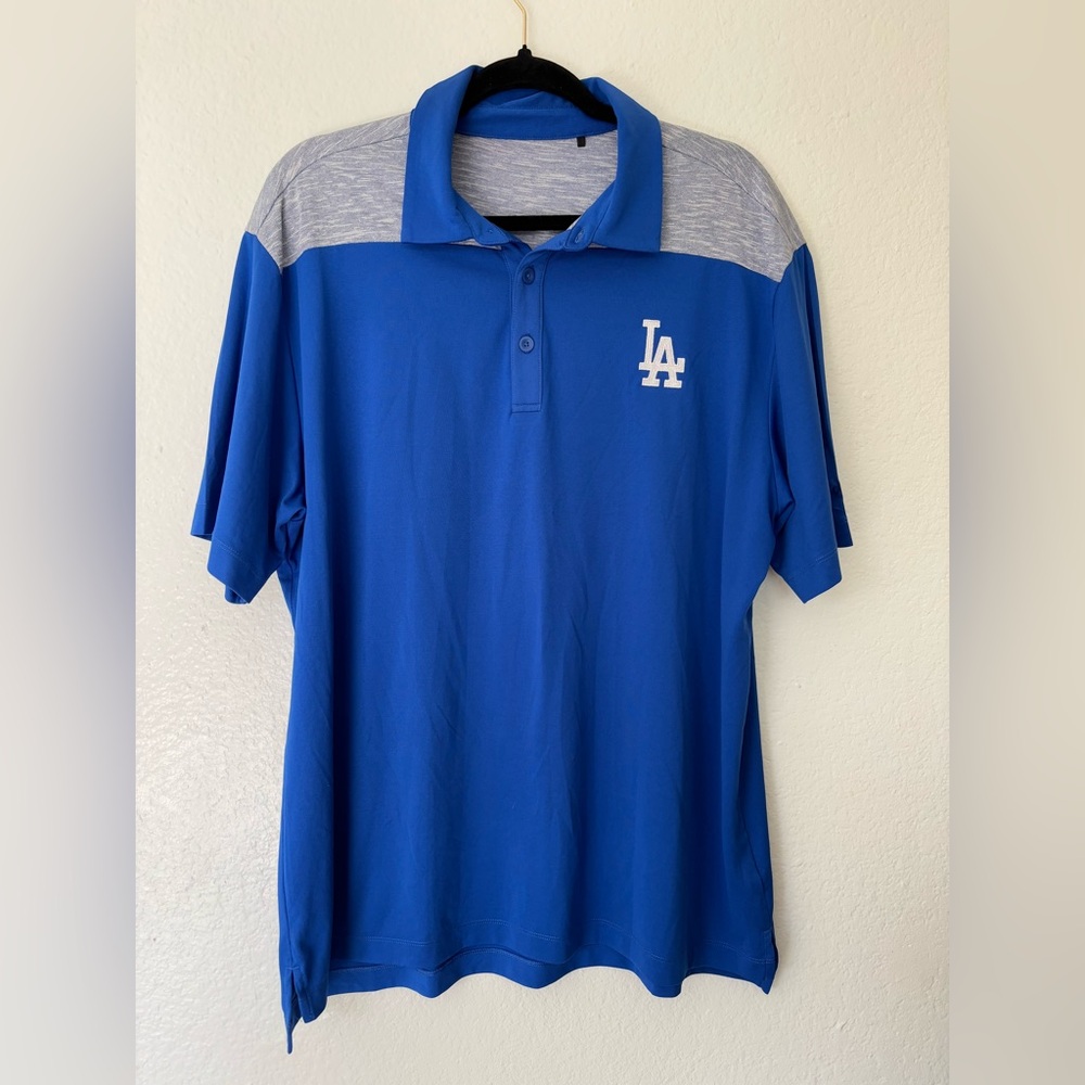 Columbia Blue and Gray Polo Shirt with LA Logo